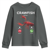 Crawfish Calling Youth Sweatshirt Funny Fishing Cajun Boil Lobster Meme