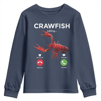 Crawfish Calling Youth Sweatshirt Funny Fishing Cajun Boil Lobster Meme