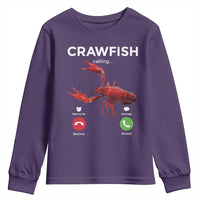 Crawfish Calling Youth Sweatshirt Funny Fishing Cajun Boil Lobster Meme