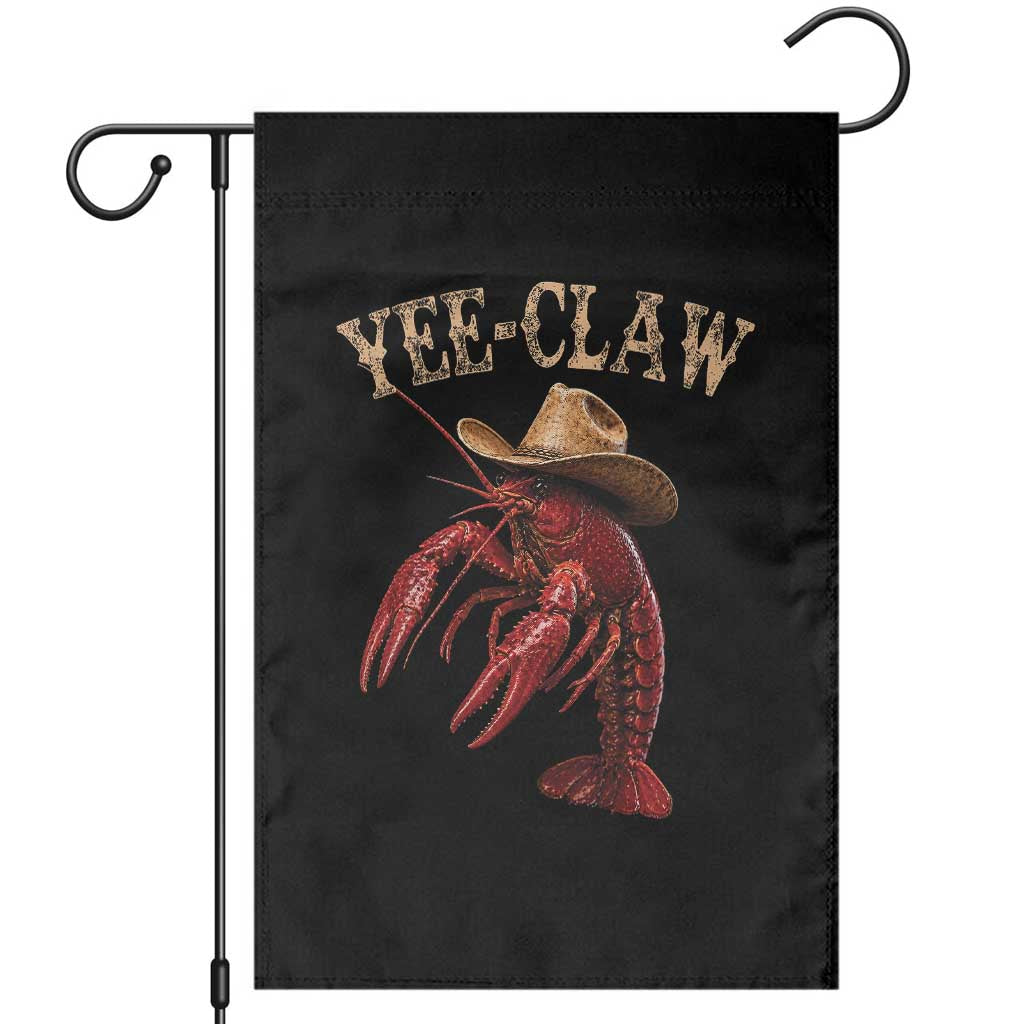 Funny Cowboy Crawfish Garden Flag Yee Claw Funny Crawfish Cajun Seafood Festival