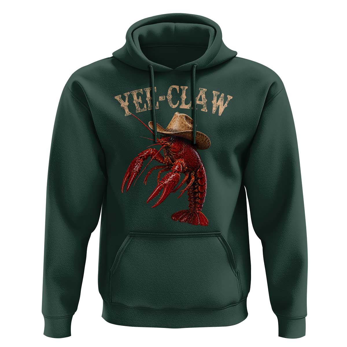 Funny Cowboy Crawfish Hoodie Yee Claw Funny Crawfish Cajun Seafood Festival
