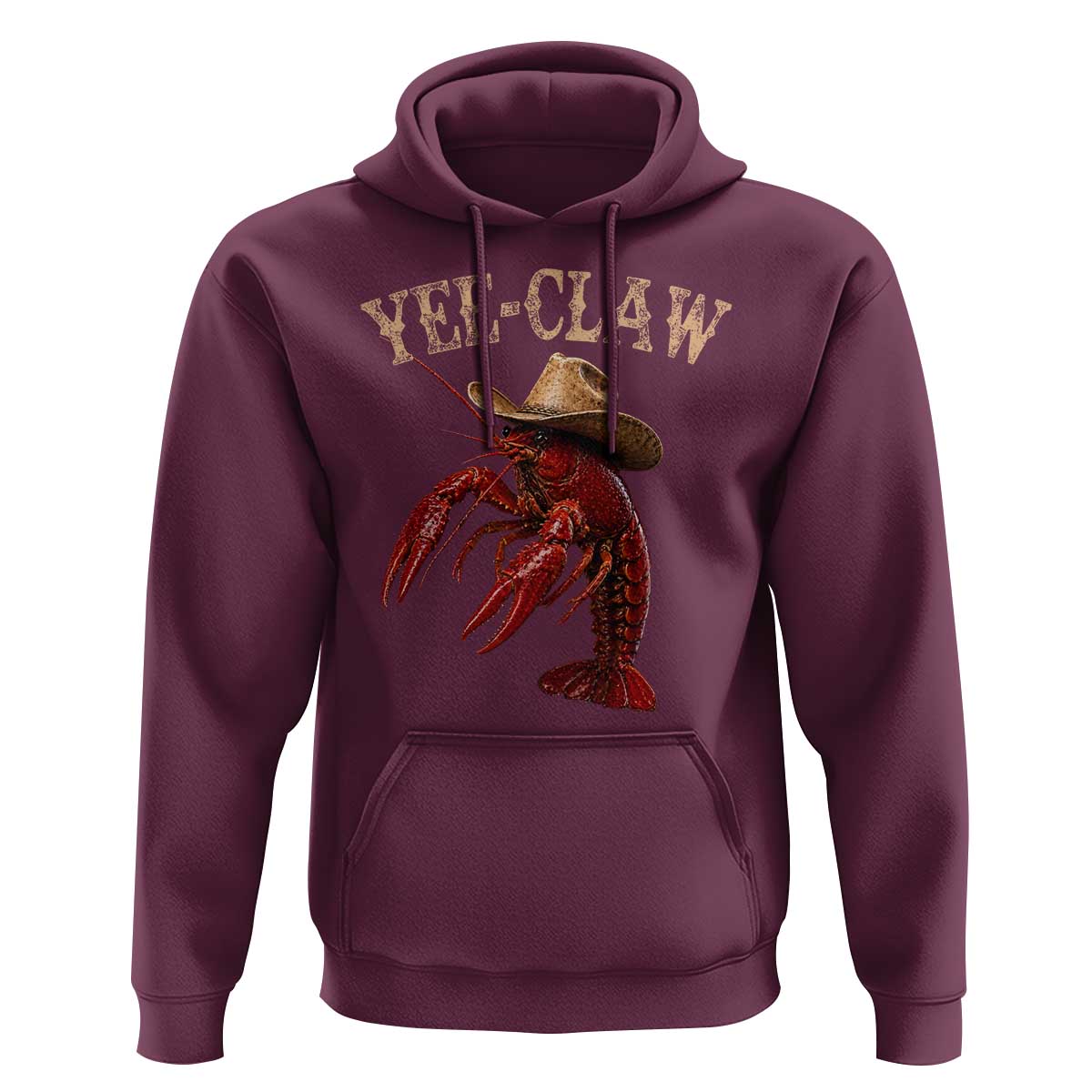 Funny Cowboy Crawfish Hoodie Yee Claw Funny Crawfish Cajun Seafood Festival