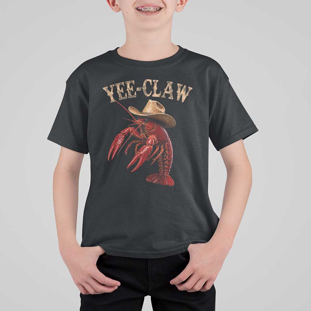 Funny Cowboy Crawfish T Shirt For Kid Yee Claw Funny Crawfish Cajun Seafood Festival