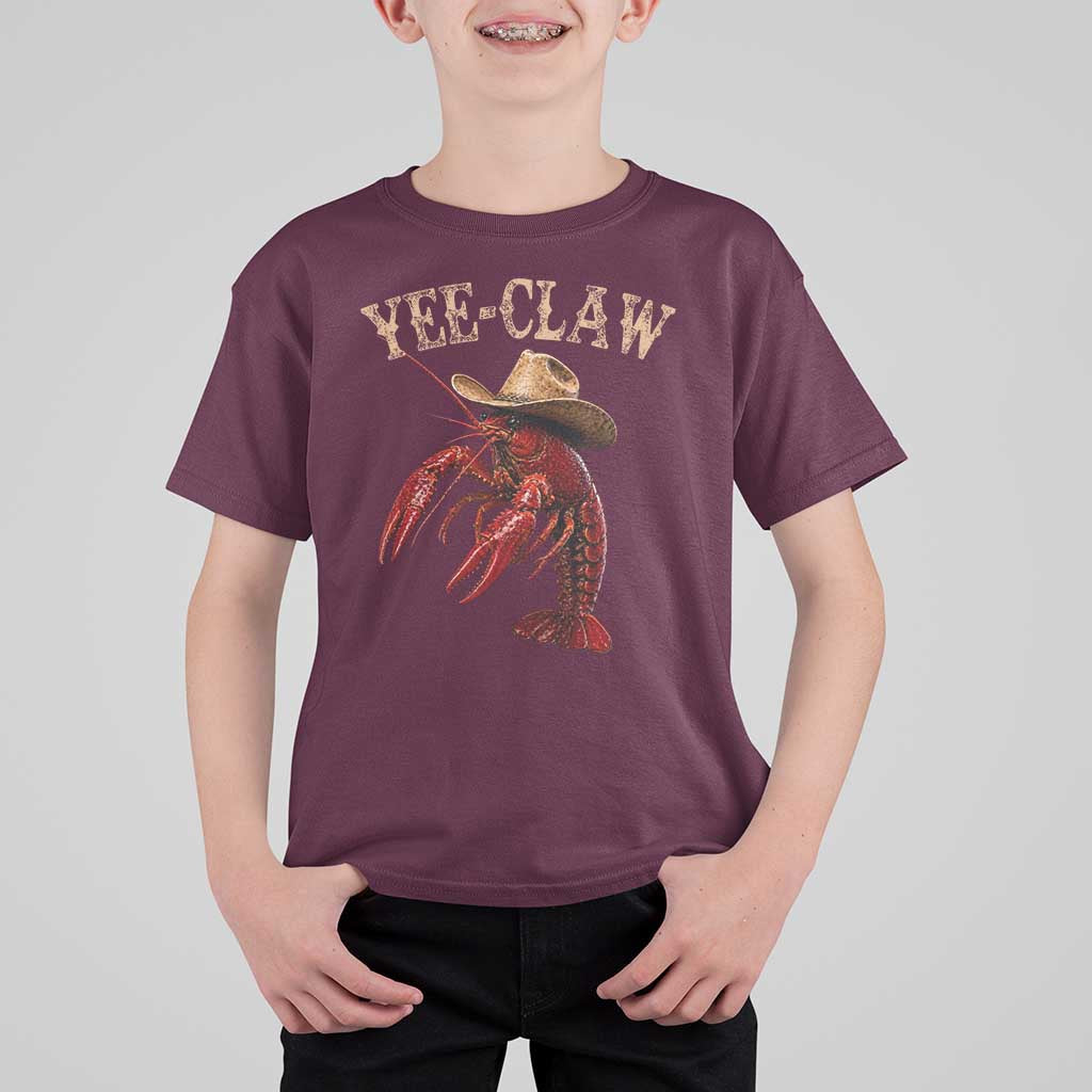 Funny Cowboy Crawfish T Shirt For Kid Yee Claw Funny Crawfish Cajun Seafood Festival