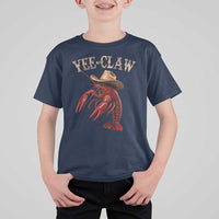 Funny Cowboy Crawfish T Shirt For Kid Yee Claw Funny Crawfish Cajun Seafood Festival