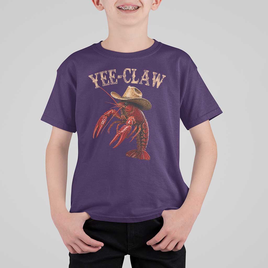Funny Cowboy Crawfish T Shirt For Kid Yee Claw Funny Crawfish Cajun Seafood Festival