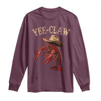 Funny Cowboy Crawfish Long Sleeve Shirt Yee Claw Funny Crawfish Cajun Seafood Festival