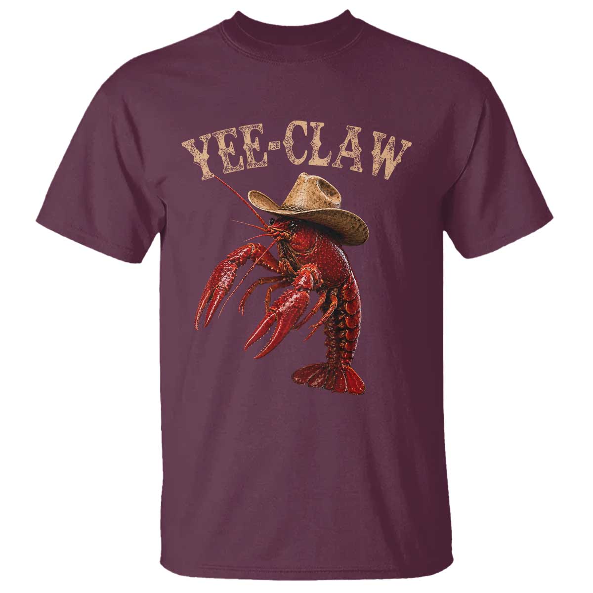 Funny Cowboy Crawfish T Shirt Yee Claw Funny Crawfish Cajun Seafood Festival