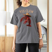 Funny Cowboy Crawfish T Shirt For Women Yee Claw Funny Crawfish Cajun Seafood Festival