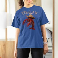Funny Cowboy Crawfish T Shirt For Women Yee Claw Funny Crawfish Cajun Seafood Festival