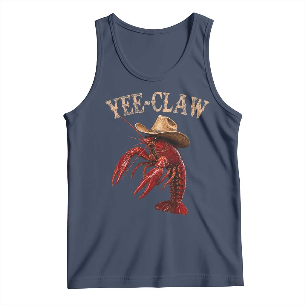 Funny Cowboy Crawfish Tank Top Yee Claw Funny Crawfish Cajun Seafood Festival