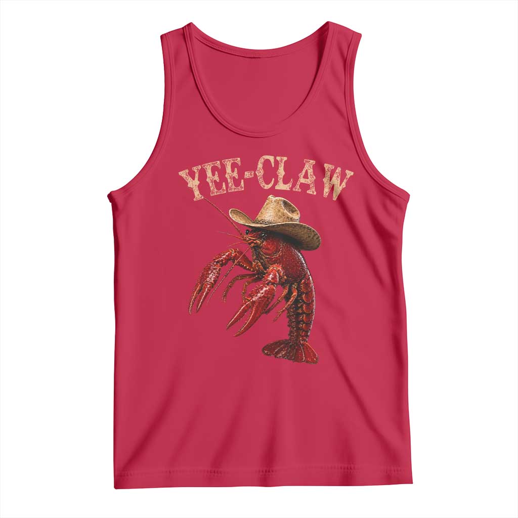 Funny Cowboy Crawfish Tank Top Yee Claw Funny Crawfish Cajun Seafood Festival