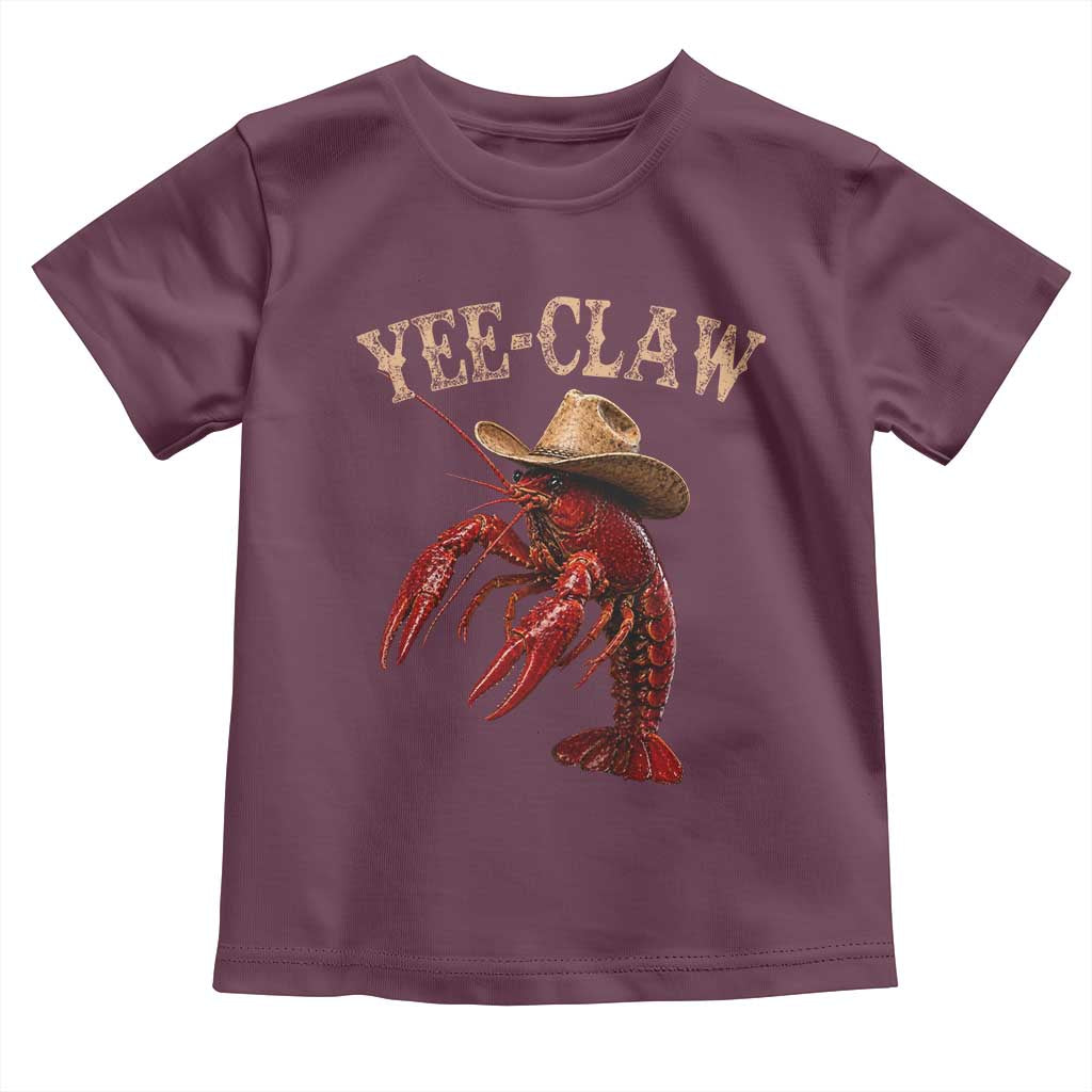 Funny Cowboy Crawfish Toddler T Shirt Yee Claw Funny Crawfish Cajun Seafood Festival