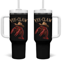 Funny Cowboy Crawfish Tumbler With Handle Yee Claw Funny Crawfish Cajun Seafood Festival