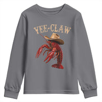 Funny Cowboy Crawfish Youth Sweatshirt Yee Claw Funny Crawfish Cajun Seafood Festival