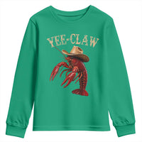 Funny Cowboy Crawfish Youth Sweatshirt Yee Claw Funny Crawfish Cajun Seafood Festival