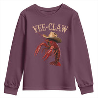 Funny Cowboy Crawfish Youth Sweatshirt Yee Claw Funny Crawfish Cajun Seafood Festival