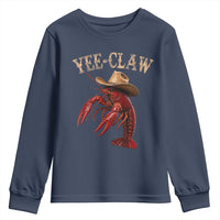 Funny Cowboy Crawfish Youth Sweatshirt Yee Claw Funny Crawfish Cajun Seafood Festival
