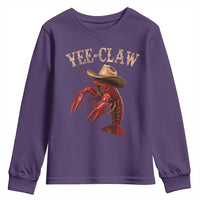 Funny Cowboy Crawfish Youth Sweatshirt Yee Claw Funny Crawfish Cajun Seafood Festival