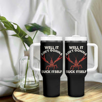 Funny Cajun Crawfish Tumbler With Handle It Aint Gonna Suck Itself Lobster Crawfish Boil