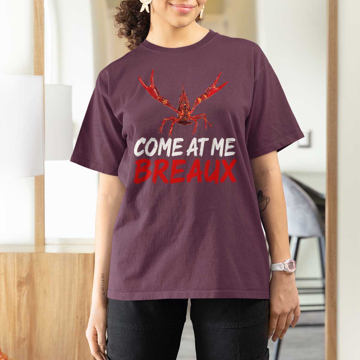 Funny Crawfish T Shirt For Women Come At Me Breaux Cajun Seafood Festival