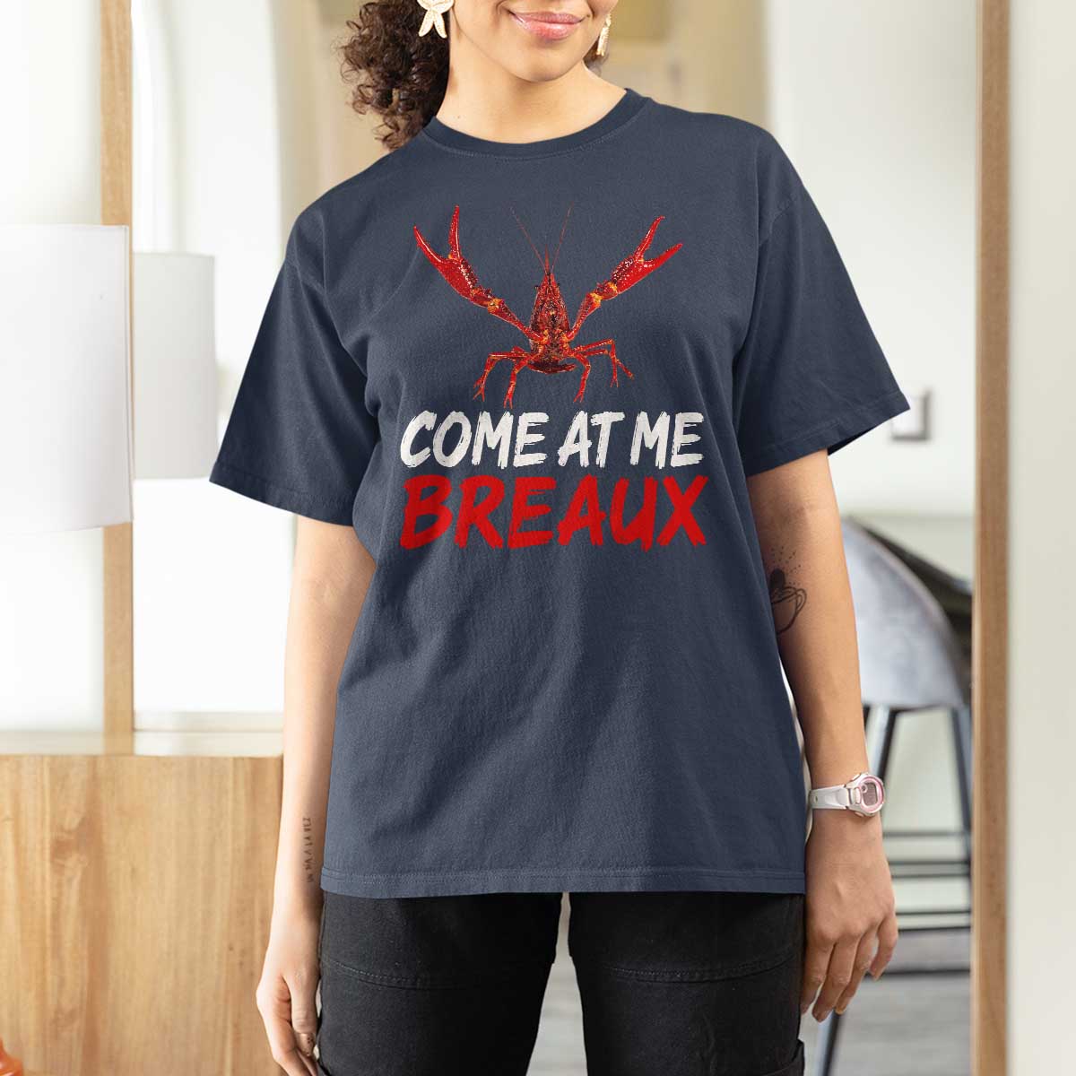 Funny Crawfish T Shirt For Women Come At Me Breaux Cajun Seafood Festival