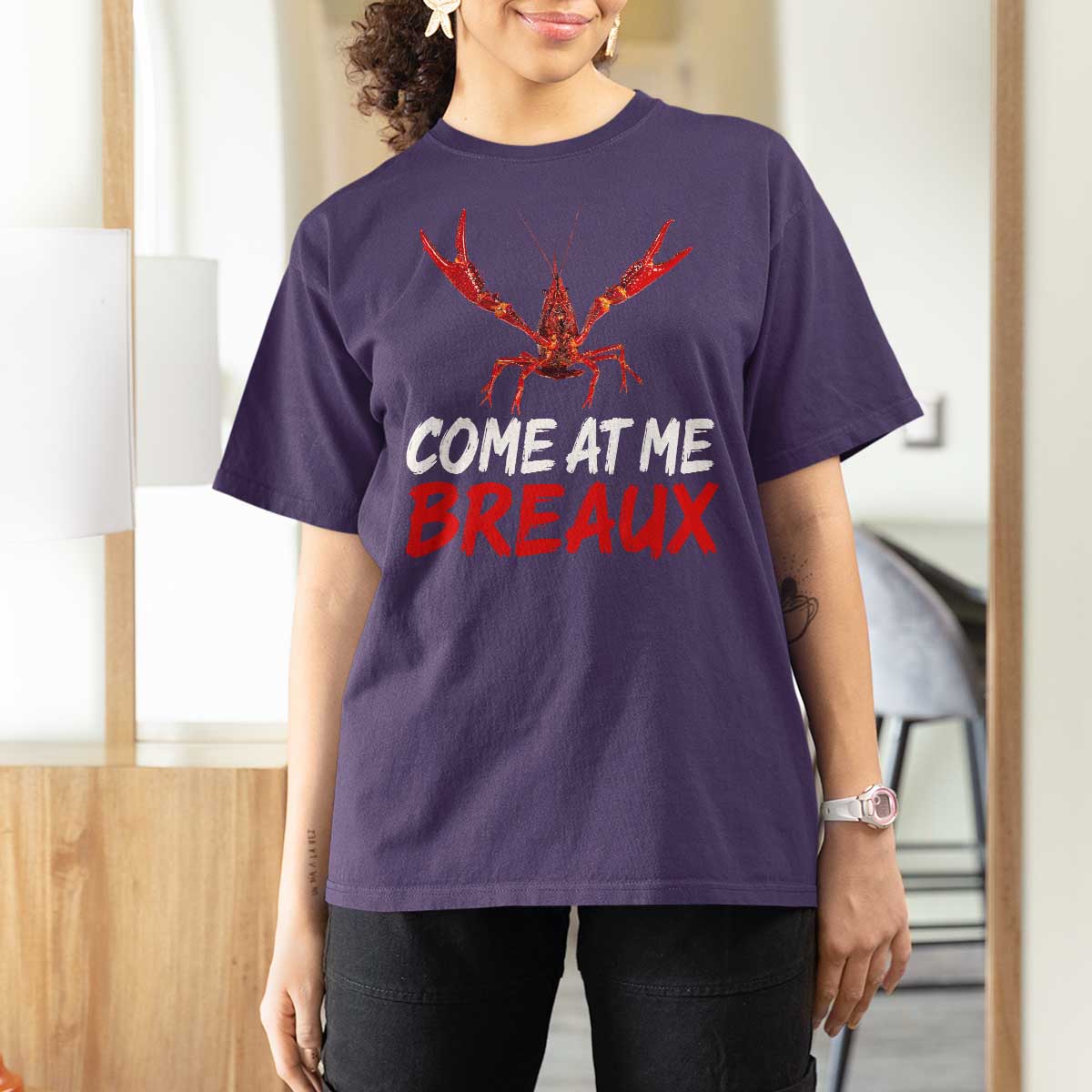 Funny Crawfish T Shirt For Women Come At Me Breaux Cajun Seafood Festival