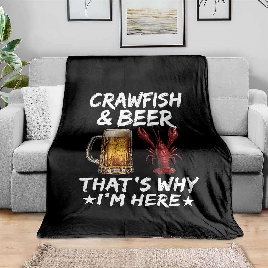 Crawfish Beer Lovers Throw Blanket Funny Crawfish Cajun Seafood Festival Daddy Crawfish