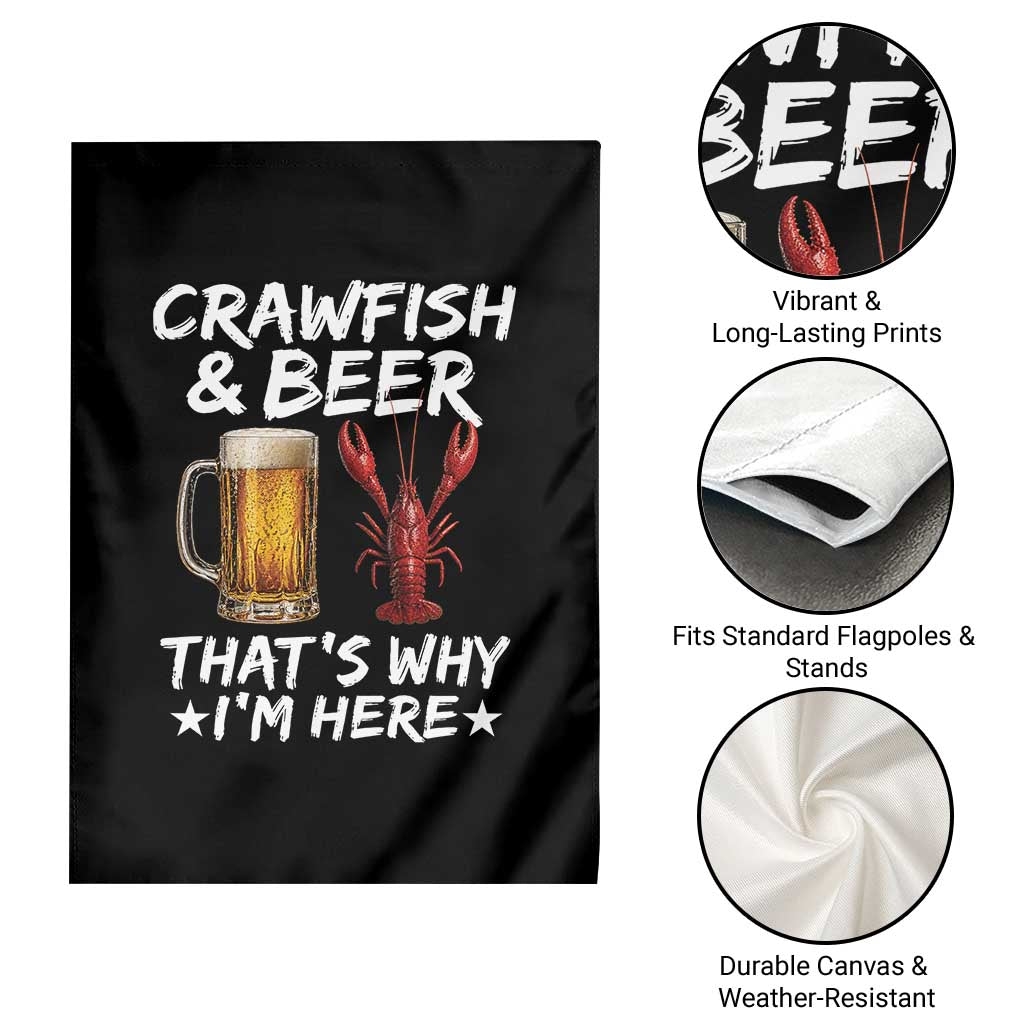 Crawfish Beer Lovers Garden Flag Funny Crawfish Cajun Seafood Festival Daddy Crawfish