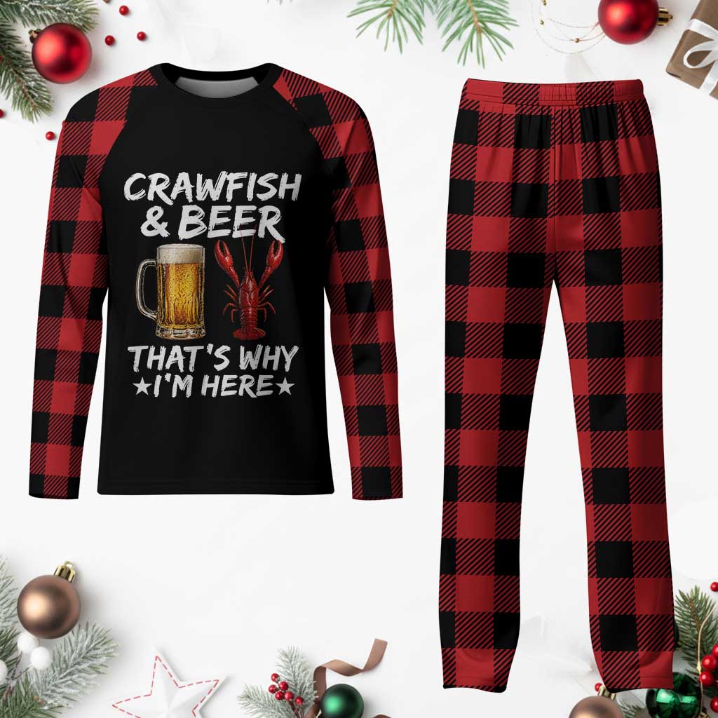 Crawfish Beer Lovers Plaid Pajama Set Funny Crawfish Cajun Seafood Festival Daddy Crawfish