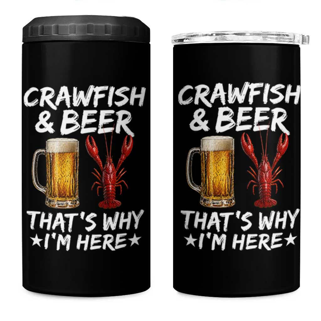 Crawfish Beer Lovers 4 in 1 Can Cooler Tumbler Funny Crawfish Cajun Seafood Festival Daddy Crawfish
