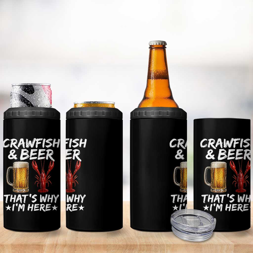 Crawfish Beer Lovers 4 in 1 Can Cooler Tumbler Funny Crawfish Cajun Seafood Festival Daddy Crawfish