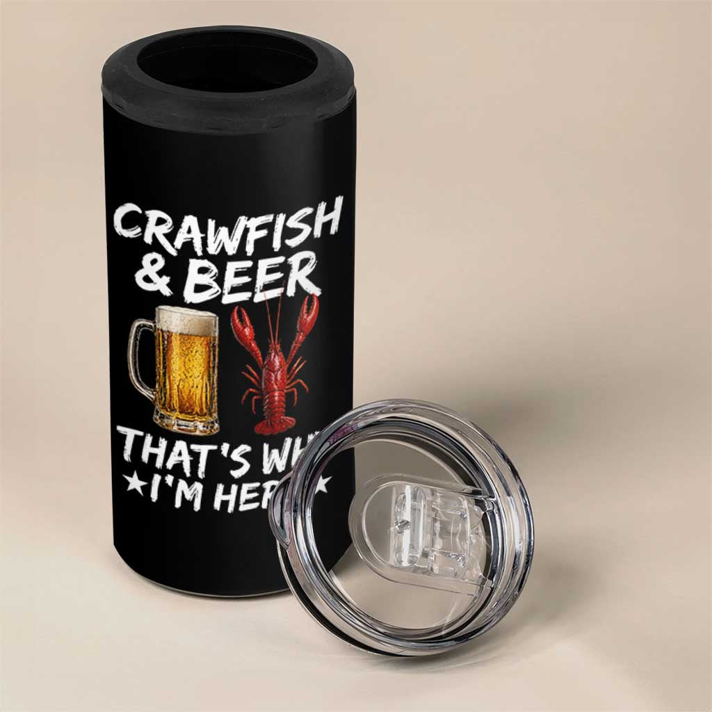 Crawfish Beer Lovers 4 in 1 Can Cooler Tumbler Funny Crawfish Cajun Seafood Festival Daddy Crawfish