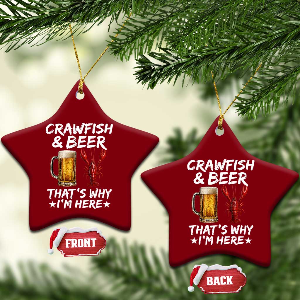 Crawfish Beer Lovers Ceramic Ornament Funny Crawfish Cajun Seafood Festival Daddy Crawfish
