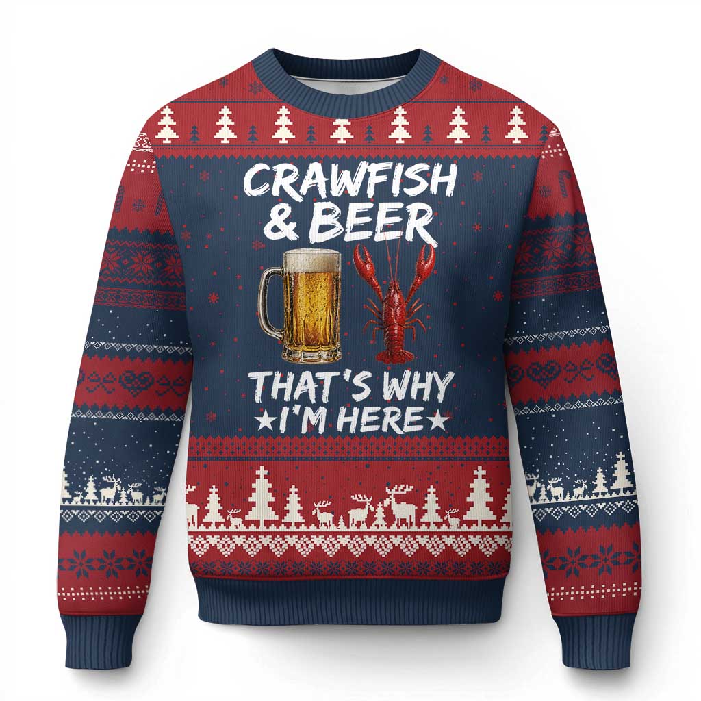 Crawfish Beer Lovers Ugly Christmas Sweater Funny Crawfish Cajun Seafood Festival Daddy Crawfish