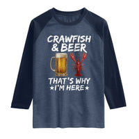 Crawfish Beer Lovers Raglan Shirt Funny Crawfish Cajun Seafood Festival Daddy Crawfish