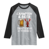 Crawfish Beer Lovers Raglan Shirt Funny Crawfish Cajun Seafood Festival Daddy Crawfish