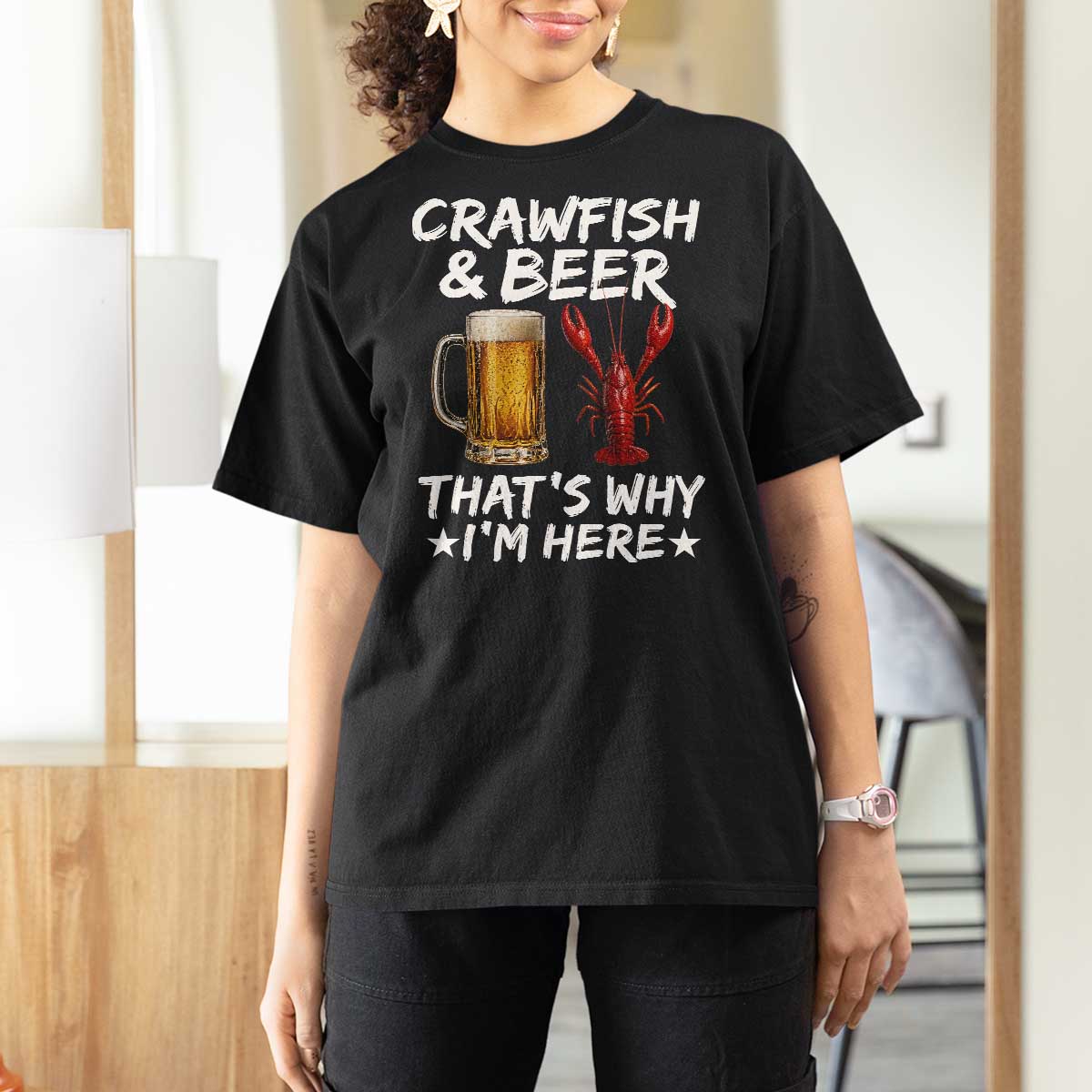 Crawfish Beer Lovers T Shirt For Women Funny Crawfish Cajun Seafood Festival Daddy Crawfish