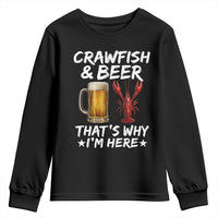 Crawfish Beer Lovers Youth Sweatshirt Funny Crawfish Cajun Seafood Festival Daddy Crawfish