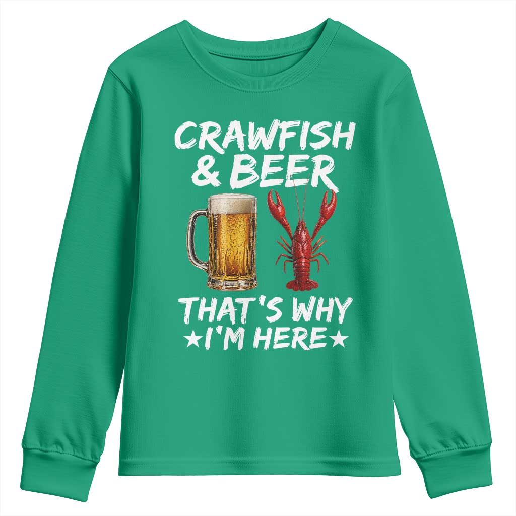 Crawfish Beer Lovers Youth Sweatshirt Funny Crawfish Cajun Seafood Festival Daddy Crawfish