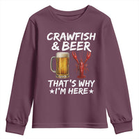 Crawfish Beer Lovers Youth Sweatshirt Funny Crawfish Cajun Seafood Festival Daddy Crawfish