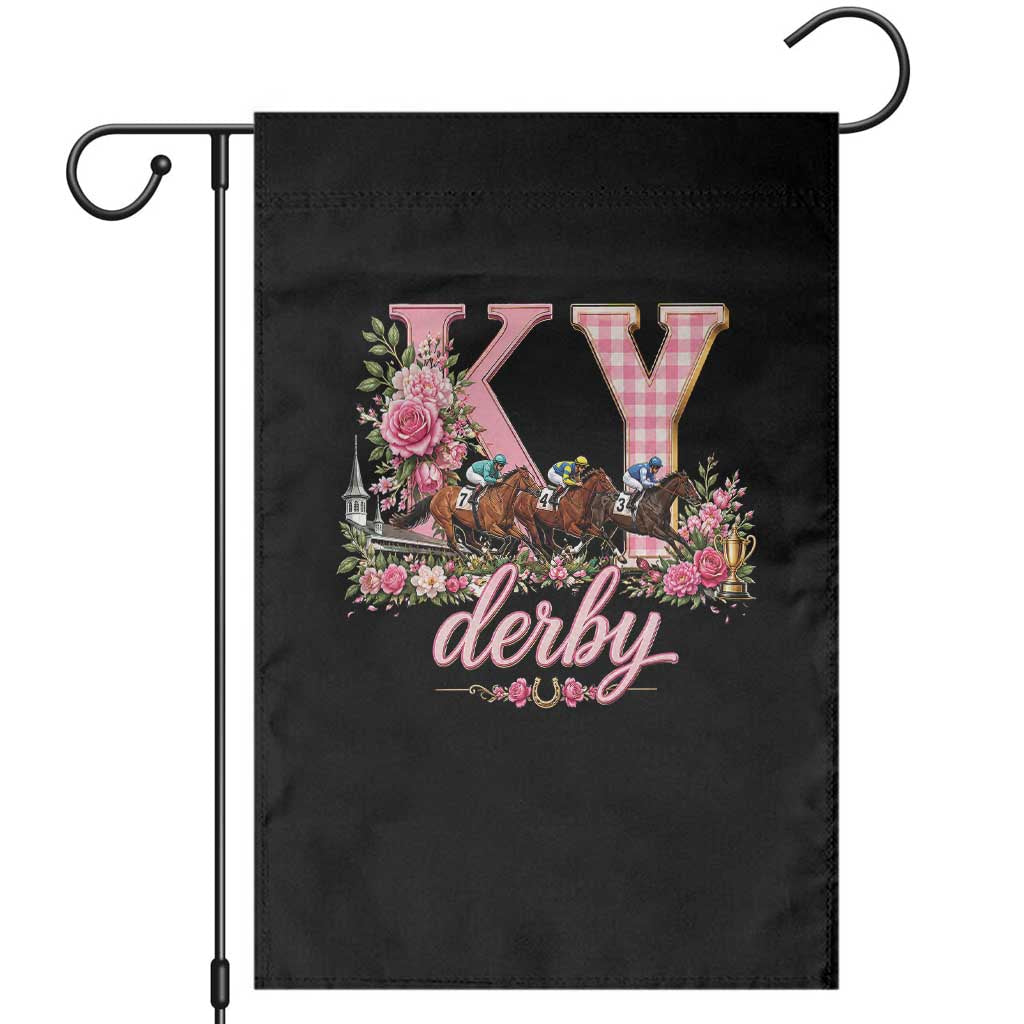 Horse Racing KY Derby Day Vibes Garden Flag This is My Derby Day Dress