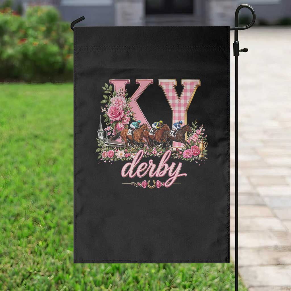 Horse Racing KY Derby Day Vibes Garden Flag This is My Derby Day Dress
