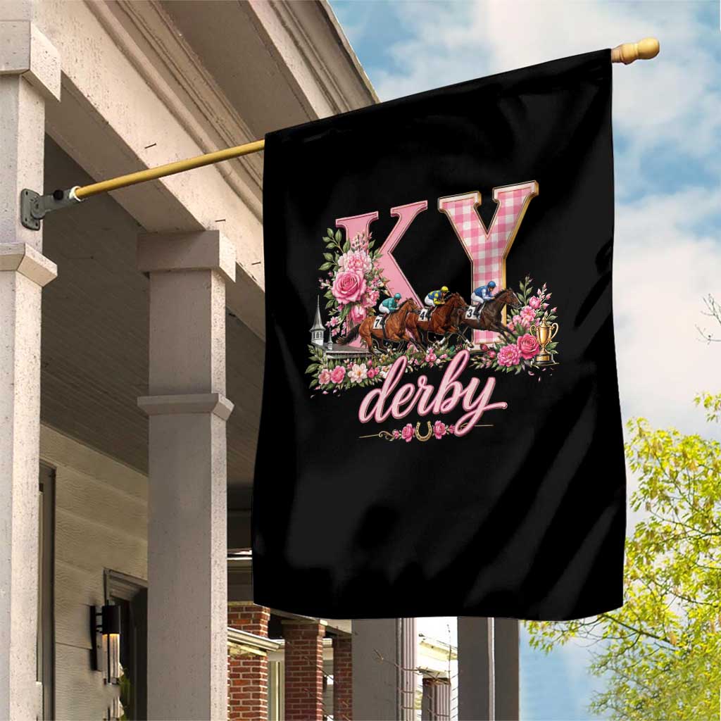 Horse Racing KY Derby Day Vibes Garden Flag This is My Derby Day Dress