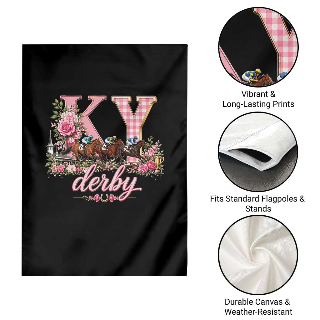 Horse Racing KY Derby Day Vibes Garden Flag This is My Derby Day Dress