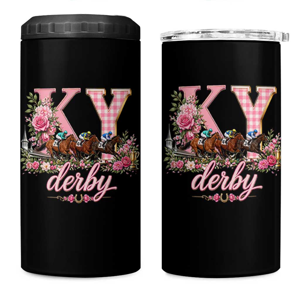 Horse Racing KY Derby Day Vibes 4 in 1 Can Cooler Tumbler This is My Derby Day Dress
