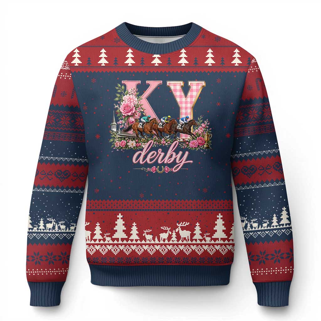 Horse Racing KY Derby Day Vibes Ugly Christmas Sweater This is My Derby Day Dress