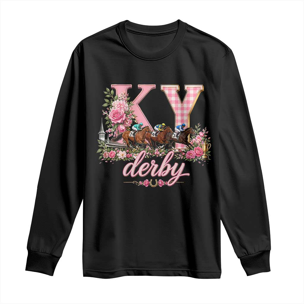 Horse Racing KY Derby Day Vibes Long Sleeve Shirt This is My Derby Day Dress