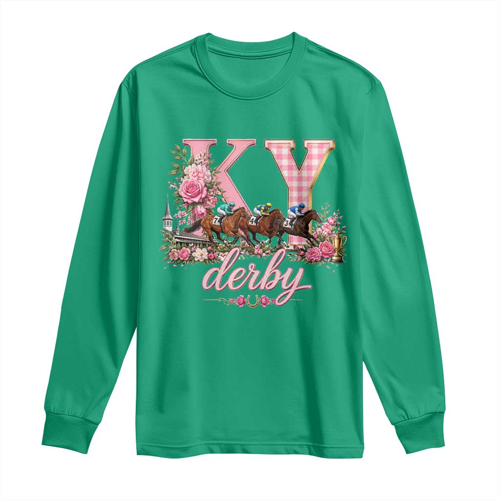 Horse Racing KY Derby Day Vibes Long Sleeve Shirt This is My Derby Day Dress