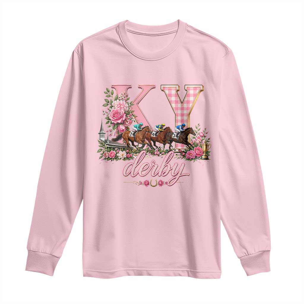 Horse Racing KY Derby Day Vibes Long Sleeve Shirt This is My Derby Day Dress